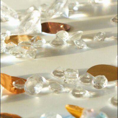 A Crystals on White Surface